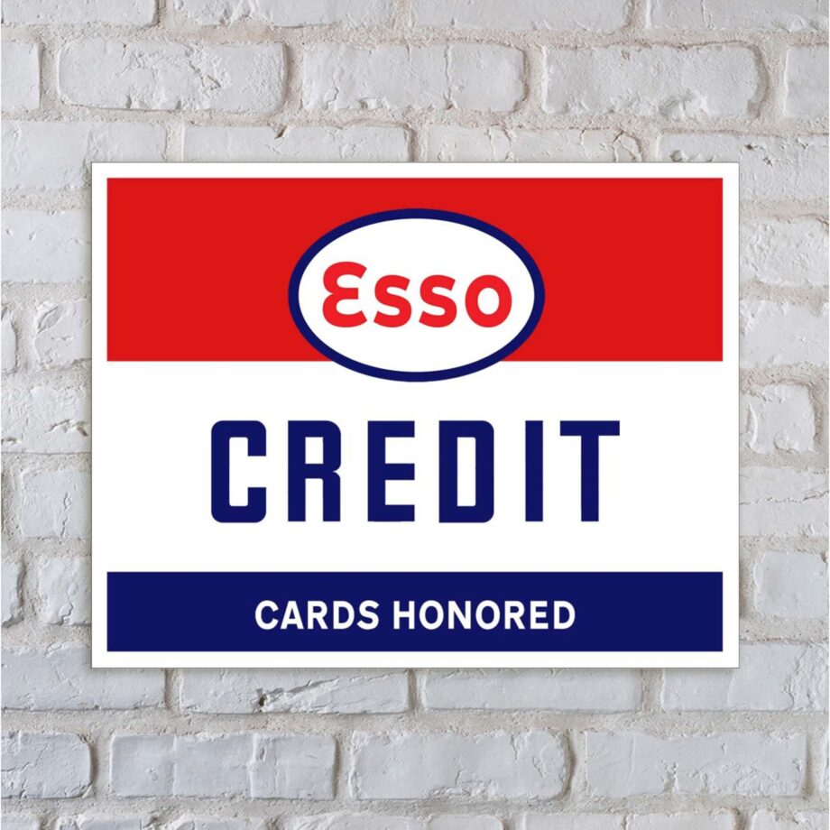 Esso Credit Cards Double-Sided Sign