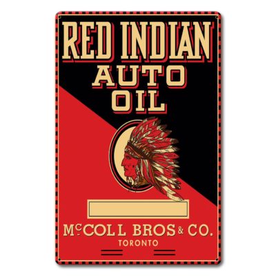 Red Indian Auto Oil Sign