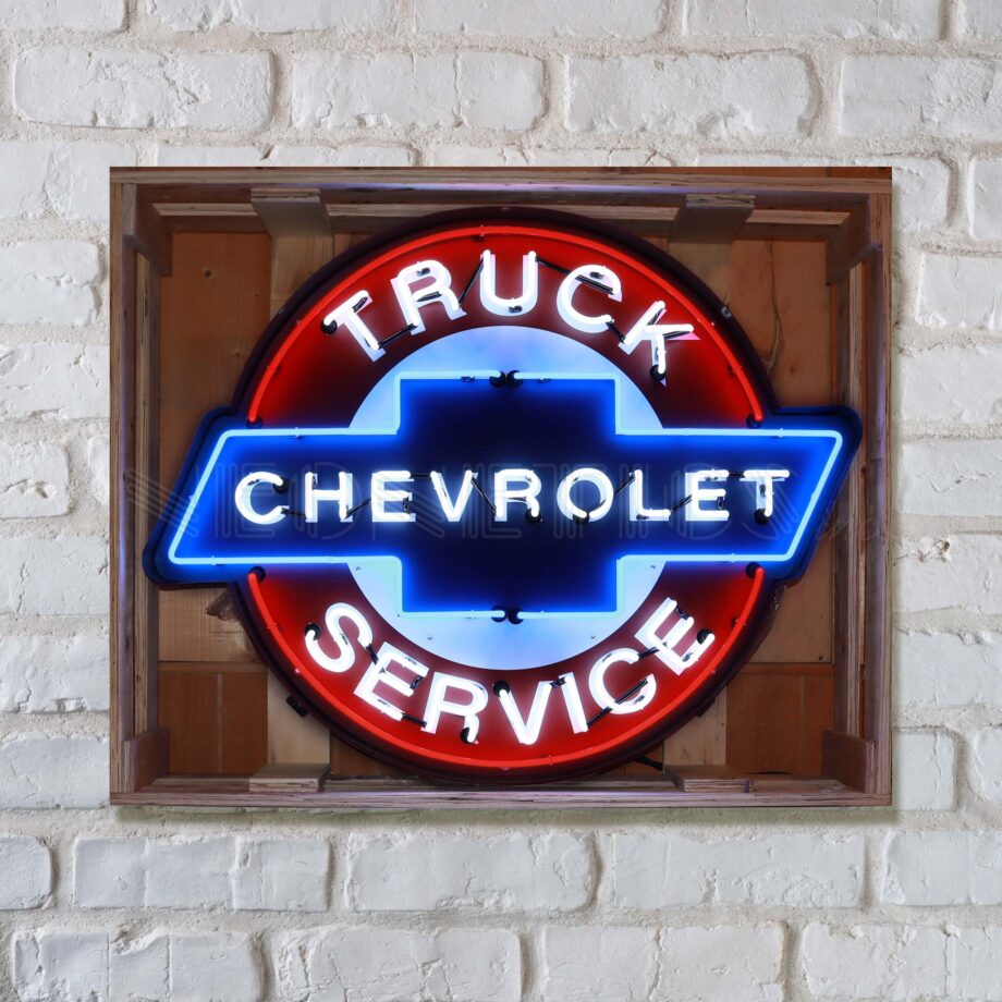 Chevrolet Truck Service Neon Sign Garage Art