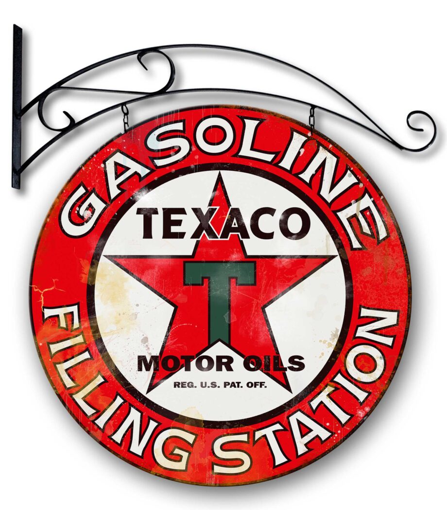 Texaco Filling Station Vintage Style Double Sided Sign - 24"