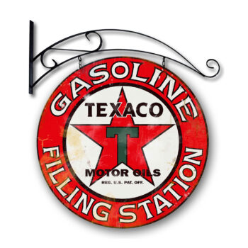 Texaco Filling Station Vintage Style Double Sided Sign