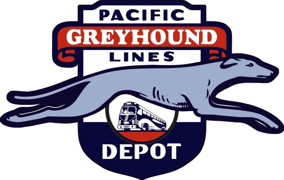 Pacific Greyhound Lines Bus Depot Sign