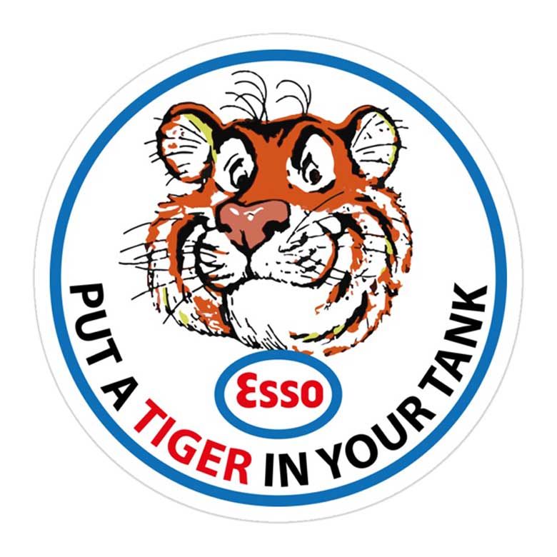 An Icon of Americana Pictured is an old Esso marketing tin with their slogan "Put A Tiger In Your Tank!"